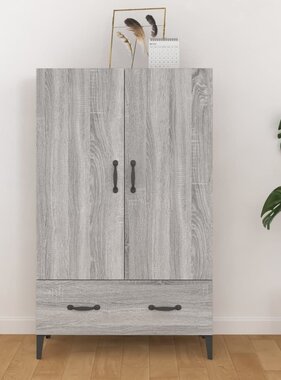 VidaXL Hoge kast 70x31x115 cm bewerkt hout grijs sonoma eikenkleurig