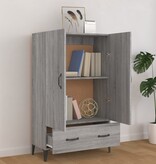 VidaXL Hoge kast 70x31x115 cm bewerkt hout grijs sonoma eikenkleurig