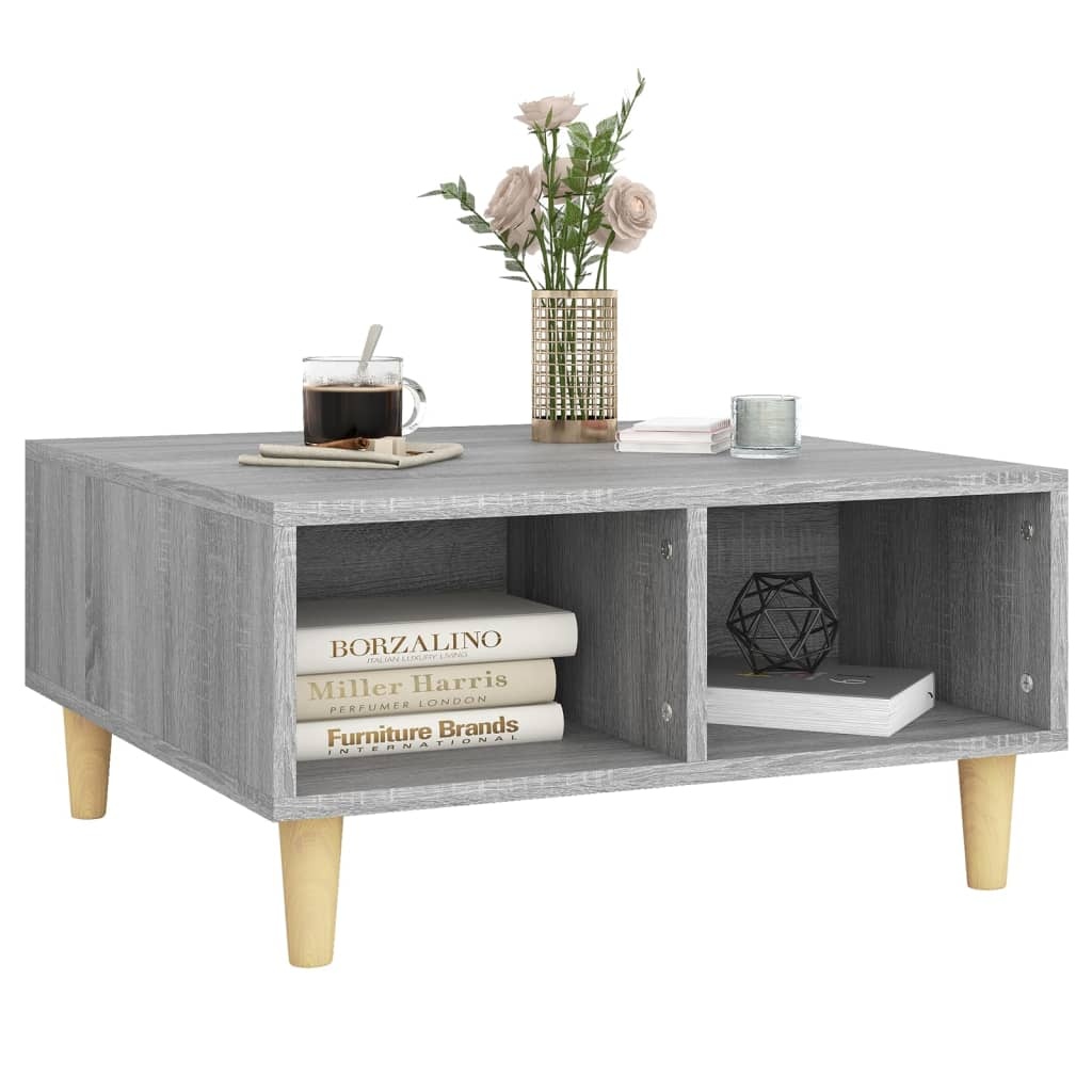 VidaXL Salontafel 60x60x30 cm bewerkt hout grijs sonoma eikenkleurig