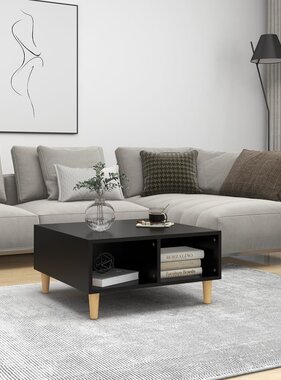 VidaXL Salontafel 60x60x30 cm bewerkt hout zwart