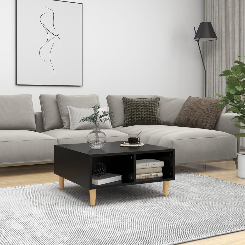 VidaXL Salontafel 60x60x30 cm bewerkt hout zwart