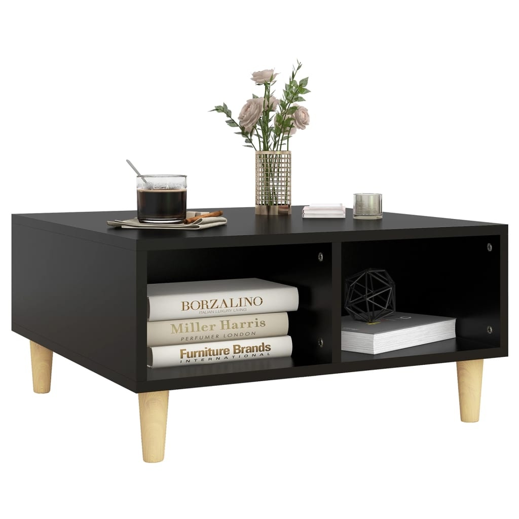 VidaXL Salontafel 60x60x30 cm bewerkt hout zwart
