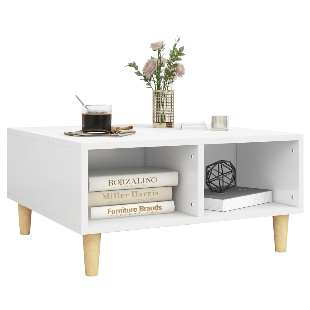 VidaXL Salontafel 60x60x30 cm bewerkt hout wit