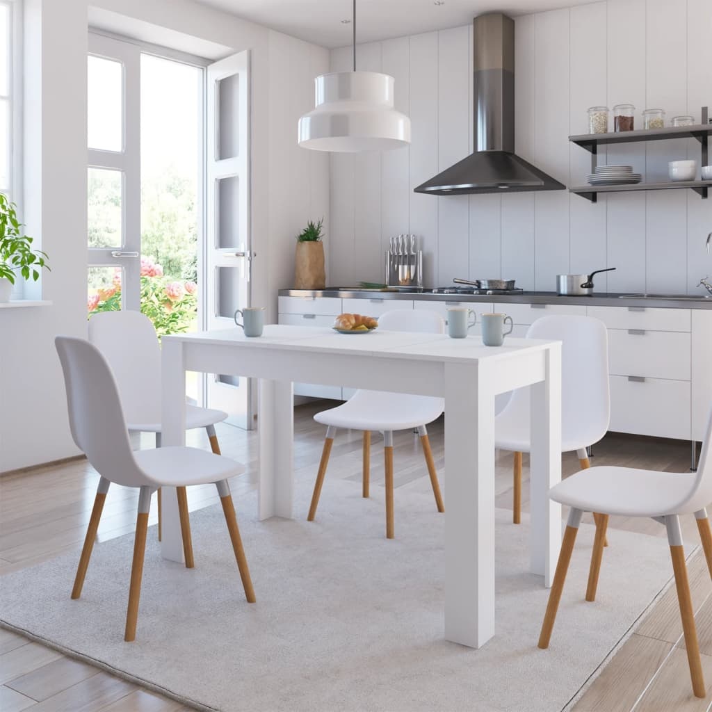 VidaXL Eettafel 120x60x76 cm bewerkt hout wit