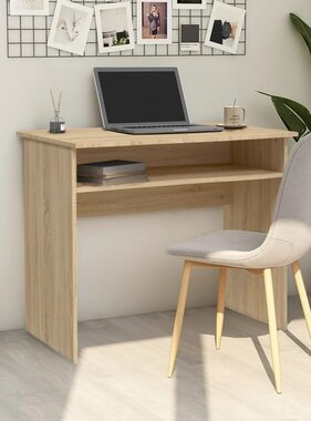 VidaXL Bureau 90x50x74 cm bewerkt hout sonoma eikenkleurig