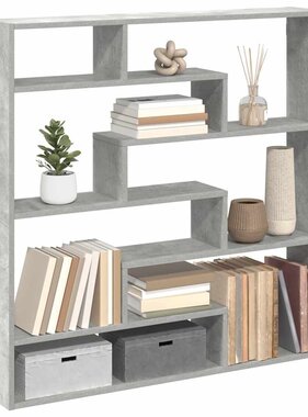 VidaXL Wandschap kubus 7 vakken bewerkt hout betongrijs