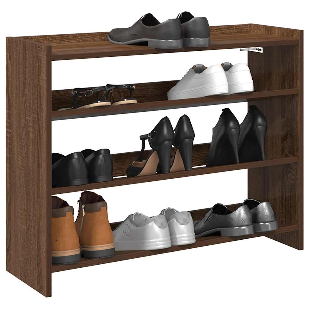 VidaXL Schoenenrek 80x25x61,5 cm bewerkt hout bruin eikenkleur