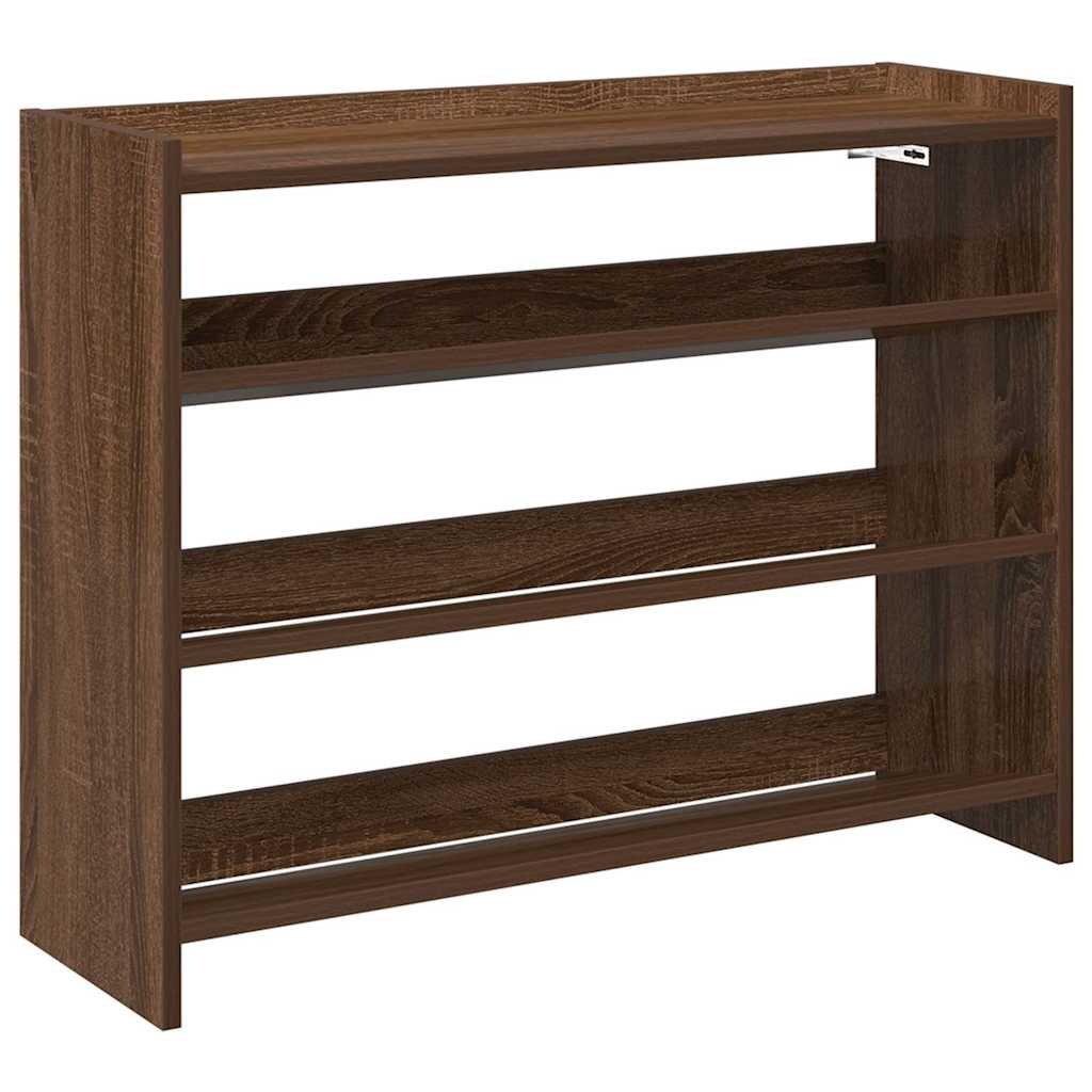 VidaXL Schoenenrek 80x25x61,5 cm bewerkt hout bruin eikenkleur