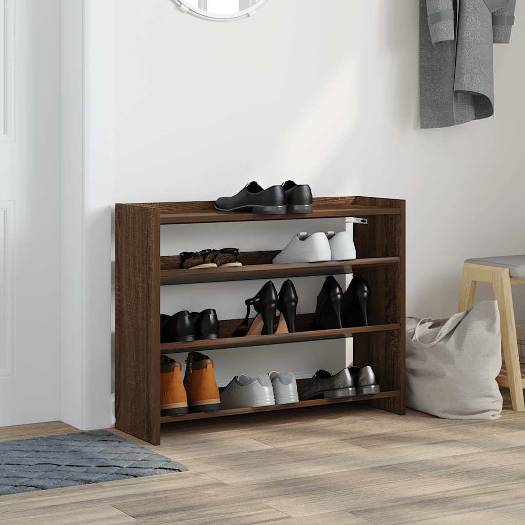 VidaXL Schoenenrek 80x25x61,5 cm bewerkt hout bruin eikenkleur