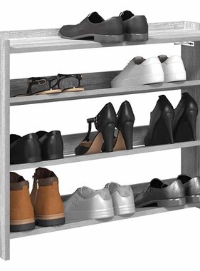 VidaXL Schoenenrek 80x25x61,5 cm bewerkt hout grijs sonoma eikenkleur