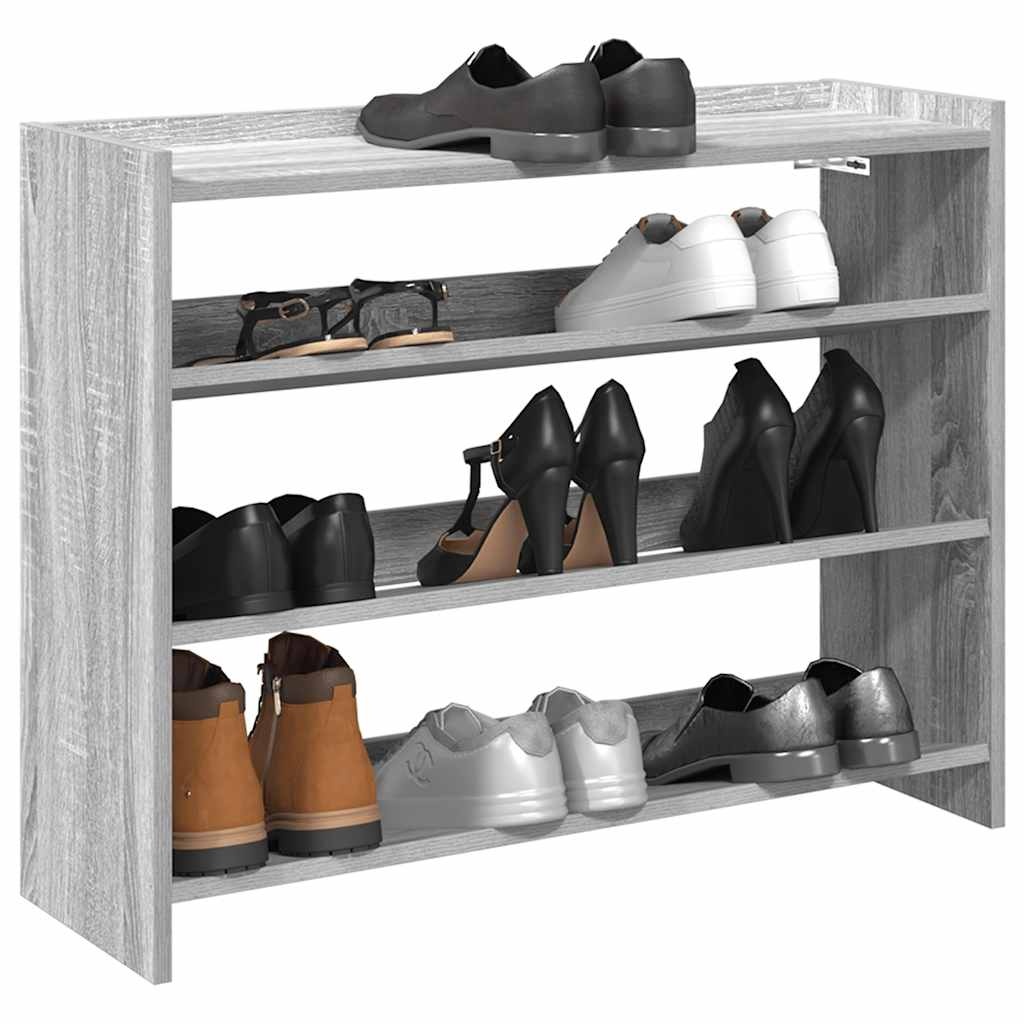 VidaXL Schoenenrek 80x25x61,5 cm bewerkt hout grijs sonoma eikenkleur