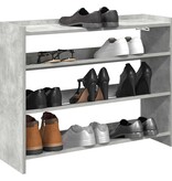 VidaXL Schoenenrek 80x25x61,5 cm bewerkt hout betongrijs
