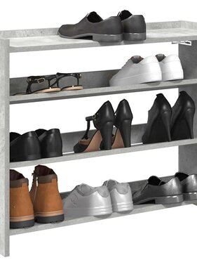 VidaXL Schoenenrek 80x25x61,5 cm bewerkt hout betongrijs