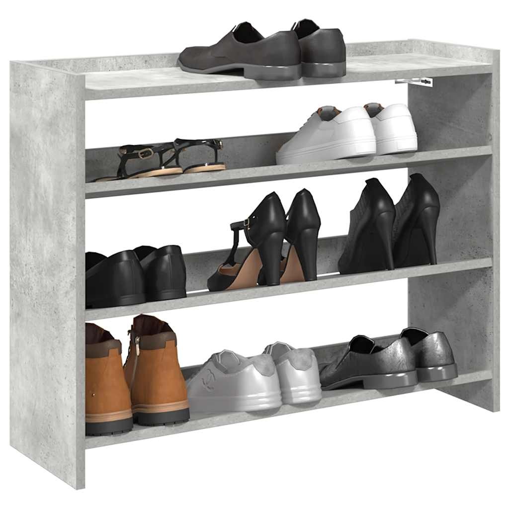 VidaXL Schoenenrek 80x25x61,5 cm bewerkt hout betongrijs