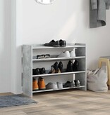 VidaXL Schoenenrek 80x25x61,5 cm bewerkt hout betongrijs