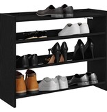 VidaXL Schoenenrek 80x25x61,5 cm bewerkt hout zwart