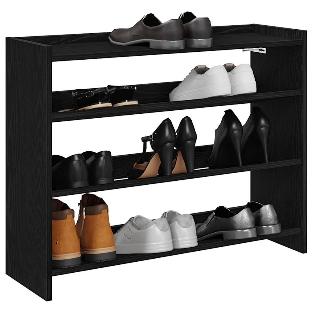 VidaXL Schoenenrek 80x25x61,5 cm bewerkt hout zwart