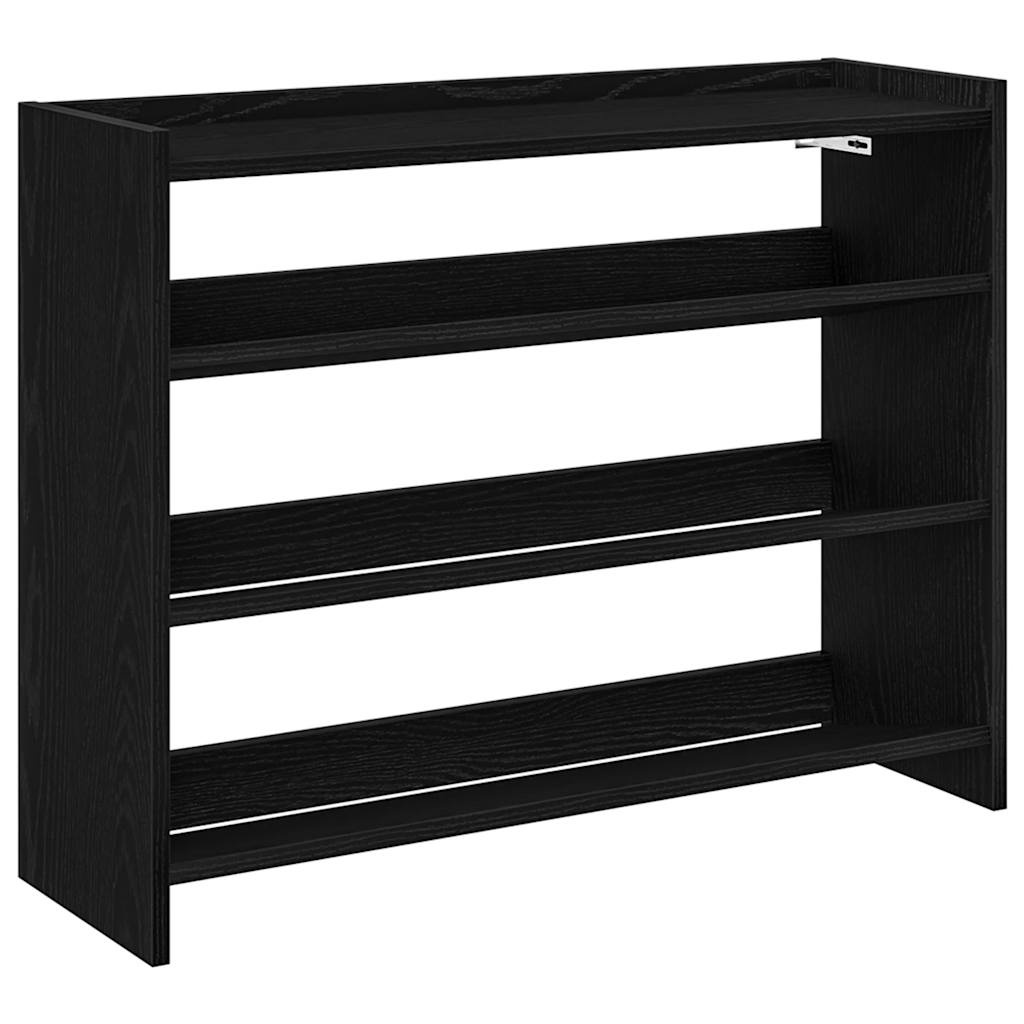 VidaXL Schoenenrek 80x25x61,5 cm bewerkt hout zwart
