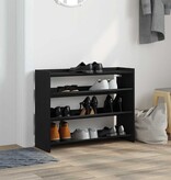 VidaXL Schoenenrek 80x25x61,5 cm bewerkt hout zwart