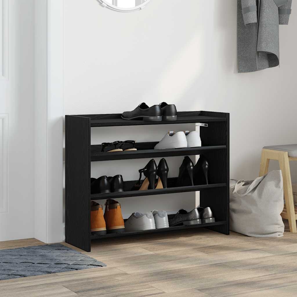 VidaXL Schoenenrek 80x25x61,5 cm bewerkt hout zwart