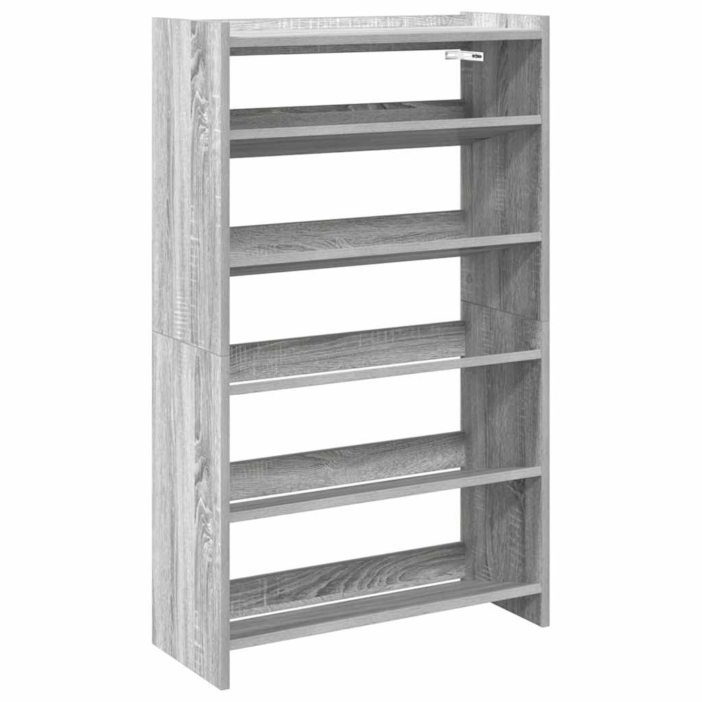 VidaXL Schoenenrek 60x25x100 cm bewerkt hout grijs sonoma eikenkleurig