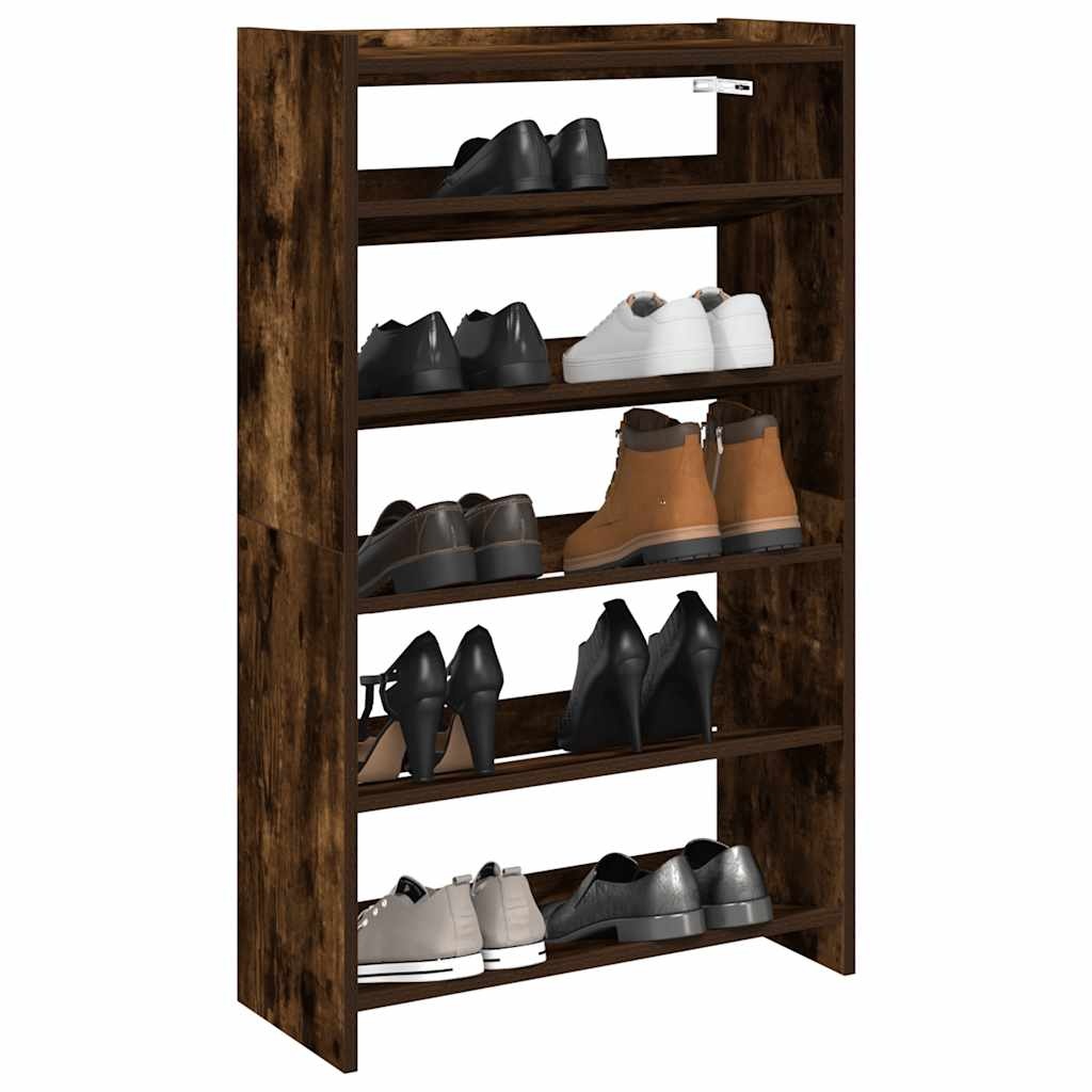 VidaXL Schoenenrek 60x25x100 cm bewerkt hout gerookt eikenkleurig