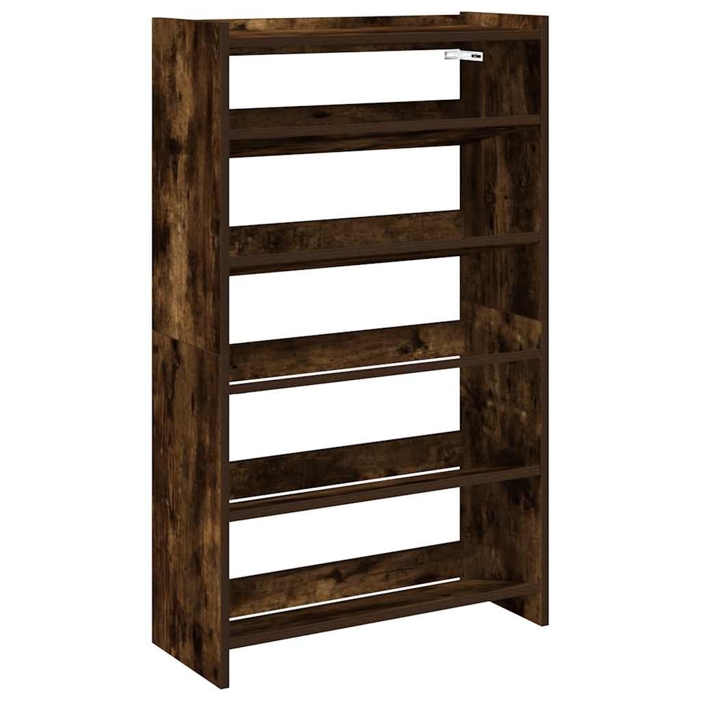 VidaXL Schoenenrek 60x25x100 cm bewerkt hout gerookt eikenkleurig