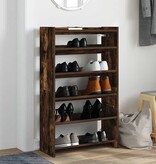 VidaXL Schoenenrek 60x25x100 cm bewerkt hout gerookt eikenkleurig