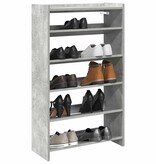VidaXL Schoenenrek 60x25x100 cm bewerkt hout betongrijs