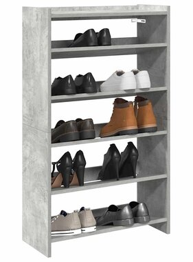 VidaXL Schoenenrek 60x25x100 cm bewerkt hout betongrijs