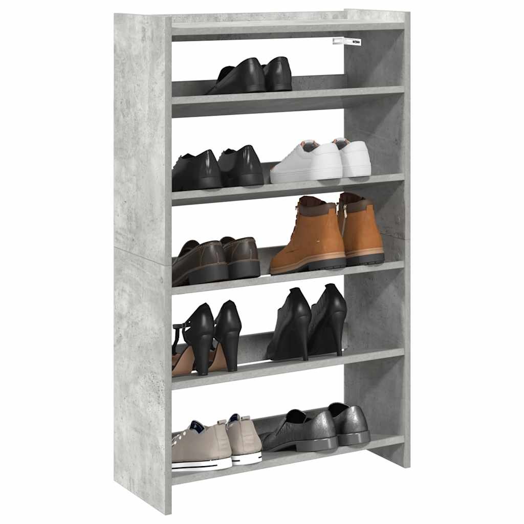 VidaXL Schoenenrek 60x25x100 cm bewerkt hout betongrijs