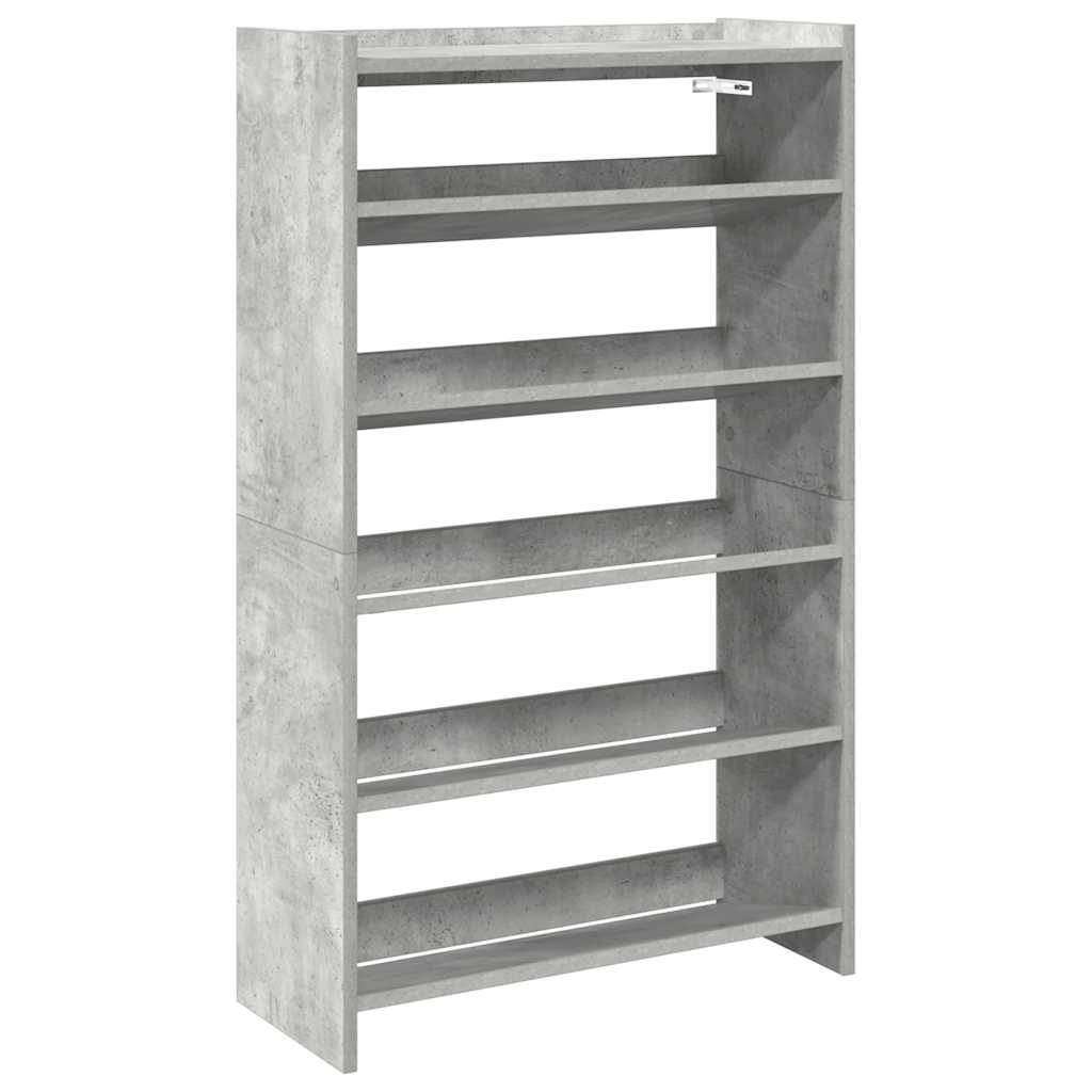 VidaXL Schoenenrek 60x25x100 cm bewerkt hout betongrijs