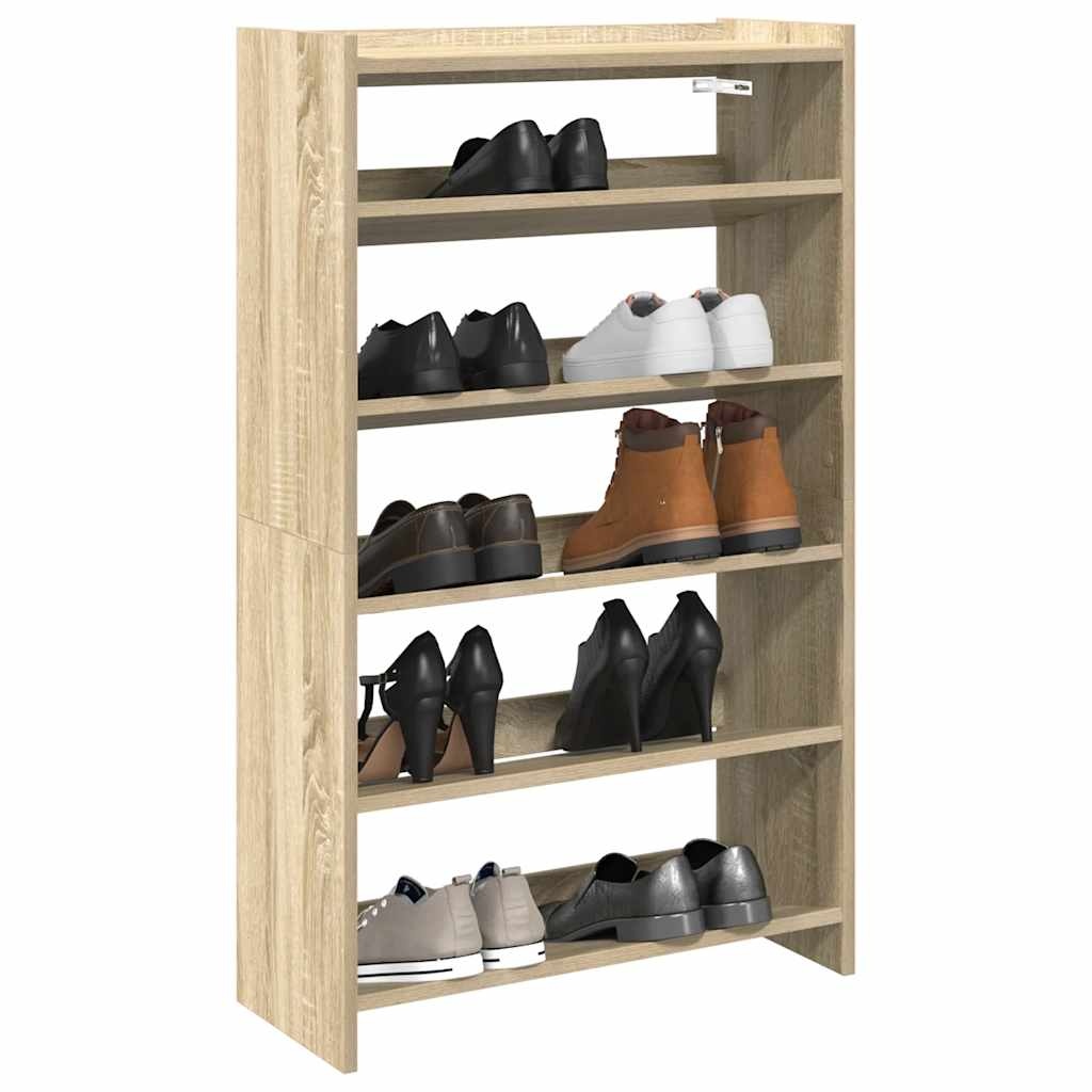VidaXL Schoenenrek 60x25x100 cm bewerkt hout sonoma eikenkleurig