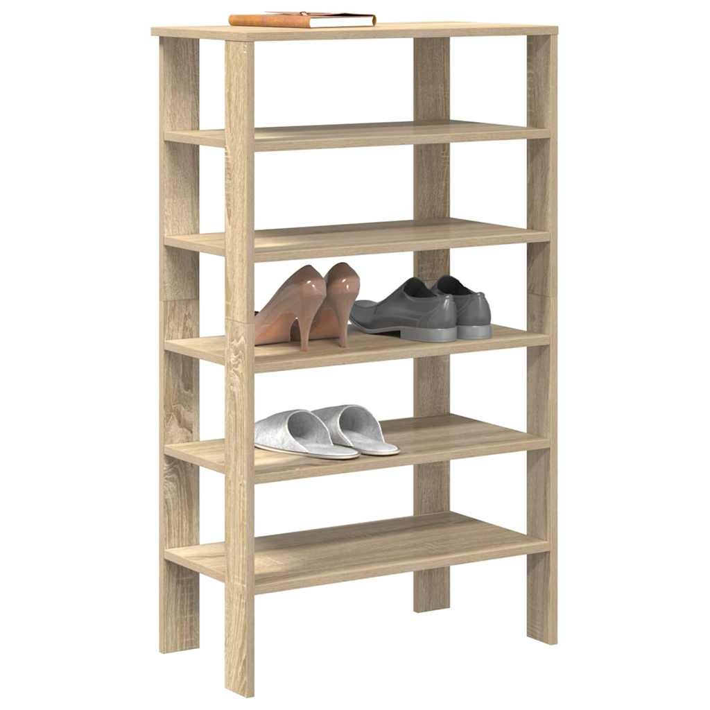 VidaXL Schoenenrek 61x32x105 cm bewerkt hout sonoma eikenkleurig