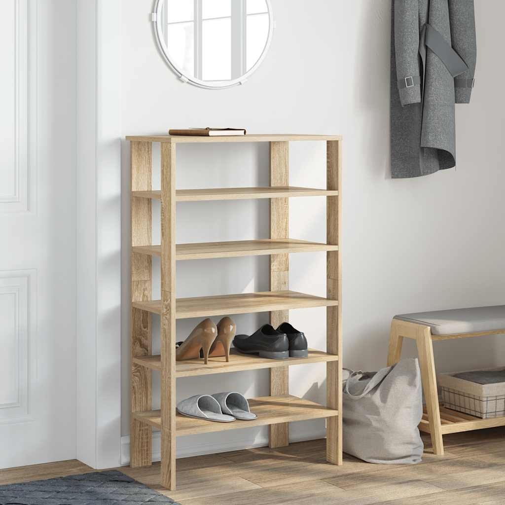VidaXL Schoenenrek 61x32x105 cm bewerkt hout sonoma eikenkleurig