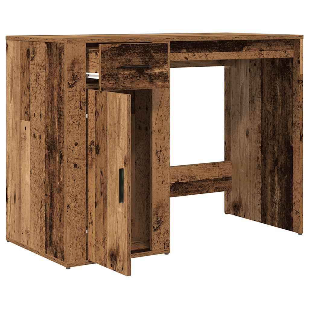 VidaXL Bureau 100x49x75 cm bewerkt hout oud houtkleurig
