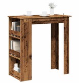 VidaXL Bartafel met opbergrek 102x50x103,5 cm oud houtkleurig