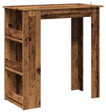 VidaXL Bartafel met opbergrek 102x50x103,5 cm oud houtkleurig