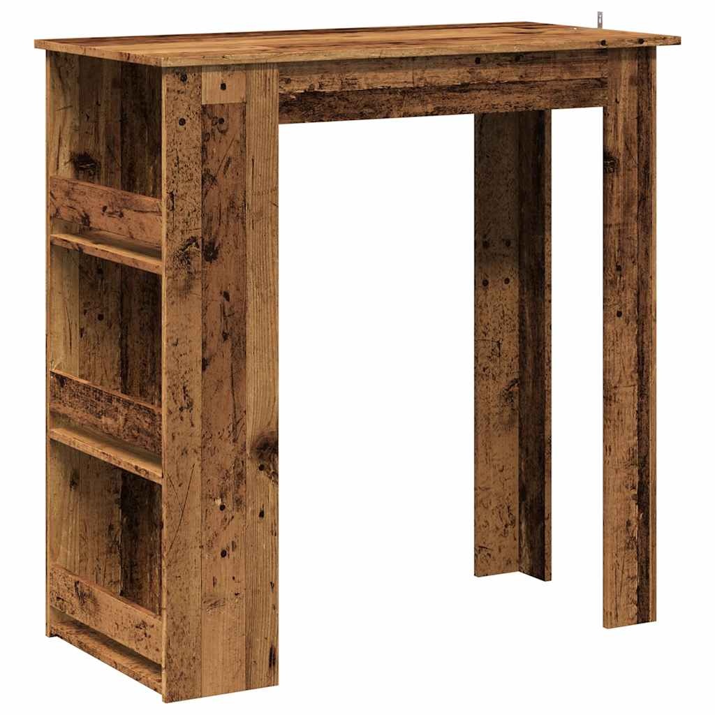 VidaXL Bartafel met opbergrek 102x50x103,5 cm oud houtkleurig