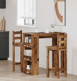 VidaXL Bartafel met opbergrek 102x50x103,5 cm oud houtkleurig