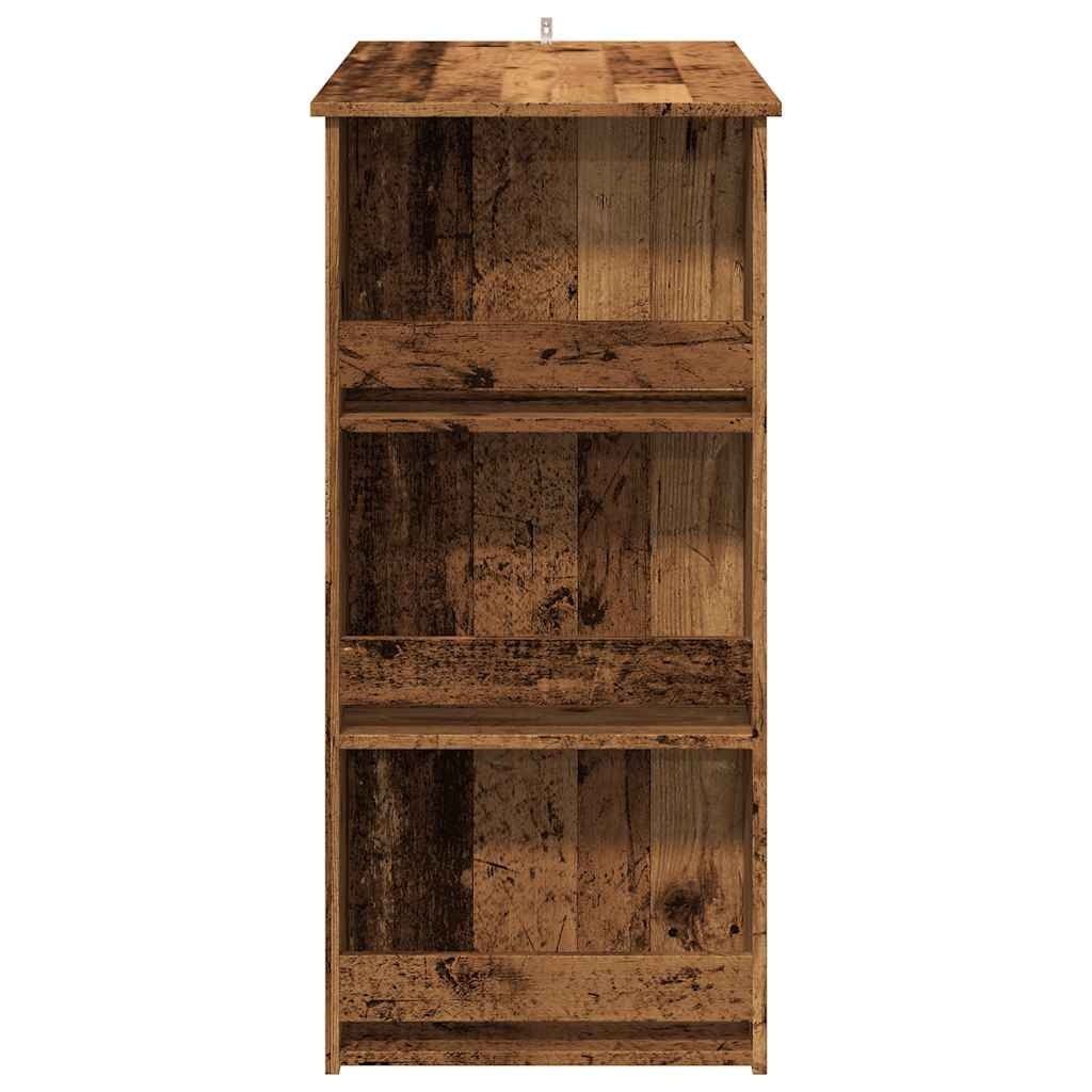 VidaXL Bartafel met opbergrek 102x50x103,5 cm oud houtkleurig