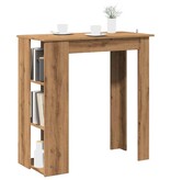 VidaXL Bartafel met schap 102x50x103,5cm bewerkt hout artisanaal eiken