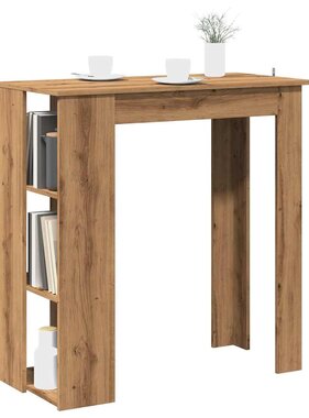 VidaXL Bartafel met schap 102x50x103,5cm bewerkt hout artisanaal eiken