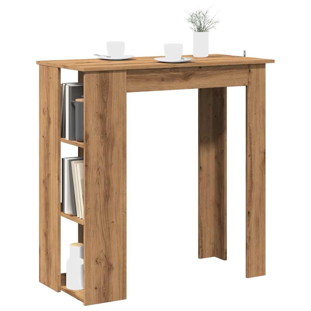 VidaXL Bartafel met schap 102x50x103,5cm bewerkt hout artisanaal eiken