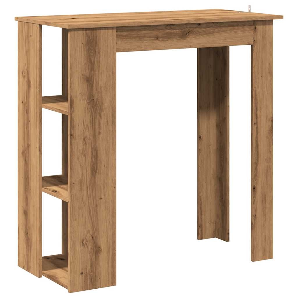 VidaXL Bartafel met schap 102x50x103,5cm bewerkt hout artisanaal eiken