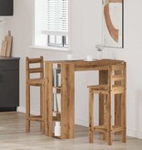 VidaXL Bartafel met schap 102x50x103,5cm bewerkt hout artisanaal eiken