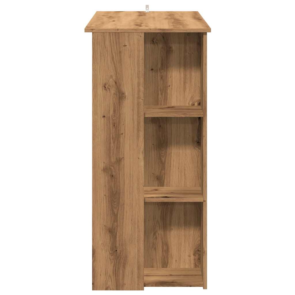 VidaXL Bartafel met schap 102x50x103,5cm bewerkt hout artisanaal eiken