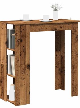 VidaXL Bartafel met schap 102x50x103,5 cm bewerkt hout oud houtkleurig
