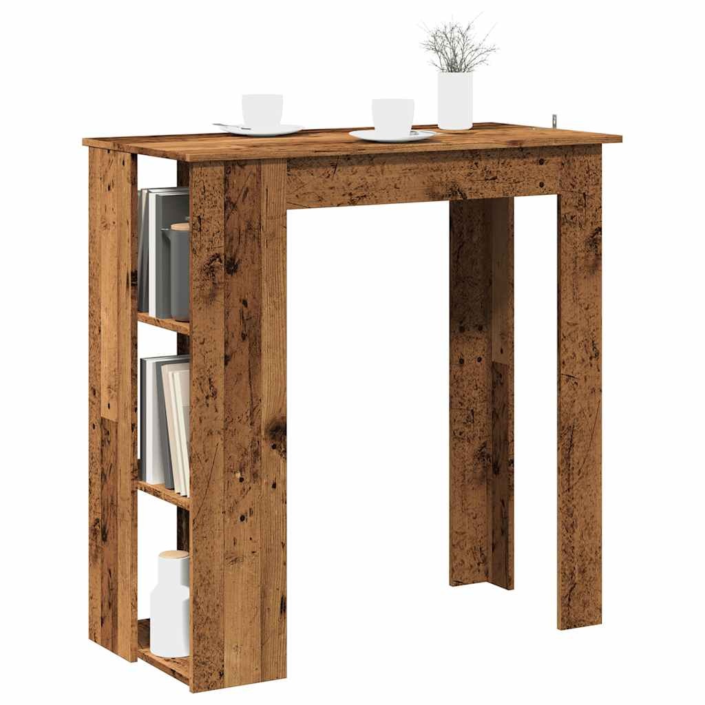VidaXL Bartafel met schap 102x50x103,5 cm bewerkt hout oud houtkleurig