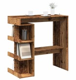 VidaXL Bartafel met opbergrek 100x48x101,5 cm oud houtkleurig